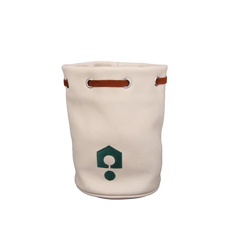 Leather Drawstring Pouch Bag